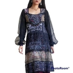 Vintage Save The Queen Mesh Giggot Sleeves Dress